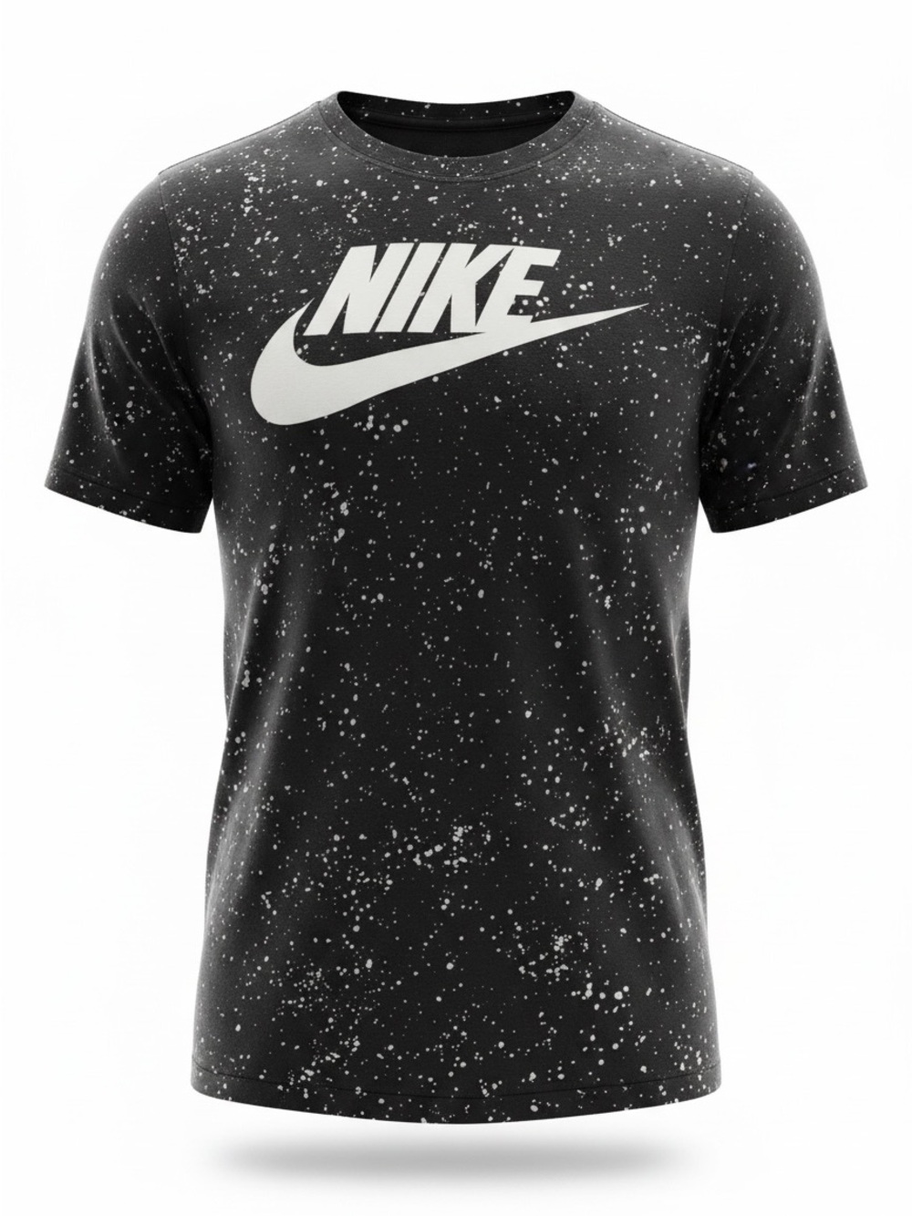 Nike Black Speckle Logo T-Shirt with White Swoosh